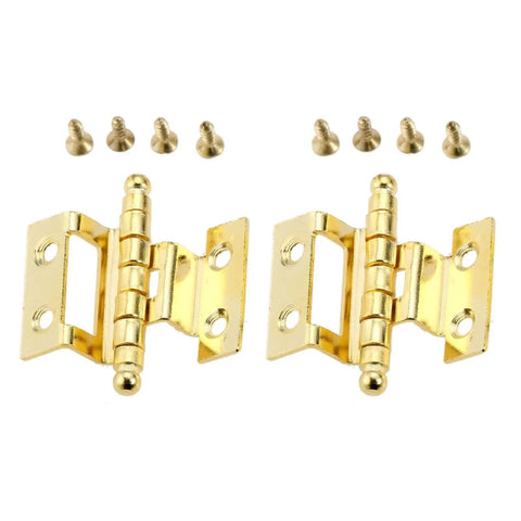 Gold Decorative Hinges For Cabinets And Jewelry Boxes Set Of 2 Crown Style 8 Hole 40mm Vintage Wood Box Hardware With Screws