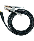 Heavy Duty 200A Ground Clamp With Thick Rubber Insulation And Firm Grip Handle For Safe Welding Jobs Providing Reliable Earth Connection And Durable Performance, featuring a sturdy metal clip and black cable.