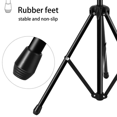 Rubber feet of Portable Foldable Music Stand For Piano And Violin, Lightweight Metal Sheet Music Holder, non-slip and stable design.