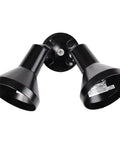 Two Light Outdoor Security Flood Light Built Tough In Cast Aluminum Weatherproof And Wet Rated Adjustable Coverage For Walkways And Entrances Black Finish CULus Listed