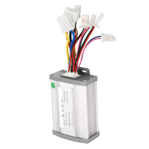 24V 1000W Brushed Electric Speed Controller For E Bike Conversion with wires and aluminum casing, ideal for electric bikes and trikes.
