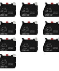 Ten Piece Heavy Duty Auxiliary Contact Block Designed For Standard 22Mm Push Buttons With One Normally Closed Circuit, black housing, screw terminals.