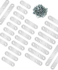 Tough As Nails 304 Stainless Steel Flat Mending Plates 108 Piece Kit with assorted sizes and screws for wood joint reinforcement.