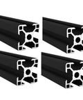 4 Pack 3030 T Slot Aluminum Extrusion 500mm Black 30x30 Profiles 30 Series Anodized European Standard Linear Rail For DIY Frame Building And Custom Machinery, four black 3030 profiles