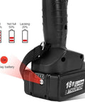 Battery pack for Heavy Duty Electric Hydraulic Wire Crimping Machine And Battery Powered Cable Cutter, showing charge status indicators.