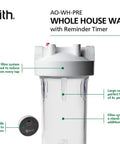 Single Stage Whole House Water Filter System For Sediment, Large 4.5 Inch Cartridge, DIY Install, Easy Filter Replacements