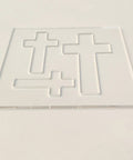 Hella Durable Cross Router Template For Woodworking And DIY Creations Solid Clear Acrylic Ribbon Crosses Inlay Jig With Three Built In Sizes for layouts