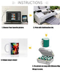 Instructions for using Six 15Oz Sublimation Silicone Mug Wraps for 3D Printing and heat resistant mug clamps in oven.