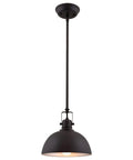 Modern Retro Pendant Light With Dome Shade In Oil Rubbed Bronze Finish Industrial Hanging Light With Swivel Joints For Sloped Ceilings