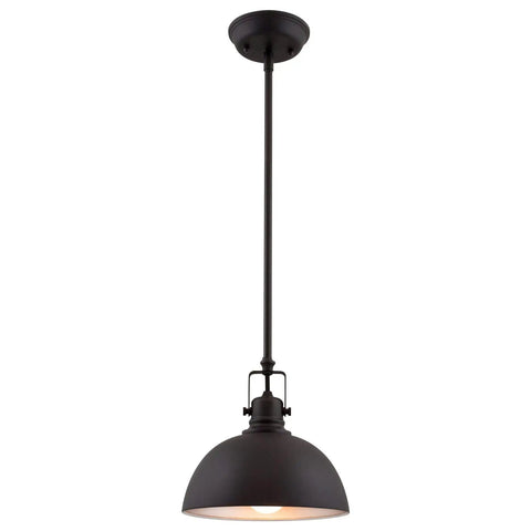 Modern Retro Pendant Light With Dome Shade In Oil Rubbed Bronze Finish Industrial Hanging Light With Swivel Joints For Sloped Ceilings