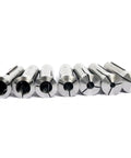 R8 Collets Set 13 Piece Precision Mill Chuck Holder For Bridgeport Machines Shop Ready Size Range 1/8 To 7/8 Inches With.0006 TIR Runout And Drawbar Thread 7 16 20 Hardened And Ground shown in a row