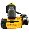 Pro Grade 3 Inch Cordless Mini Angle Grinder showing ergonomic handle and sturdy base, designed for high speed metal removal.
