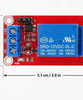 Ten Piece 5V DC One Channel Relay Module Kit With Optocoupler Isolation High And Low Level Trigger All In One 20 Cm Jumper Wires And 10K 1K 220R Resistors For Arduino And Raspberry Pi, 5.1 x 2.6 cm