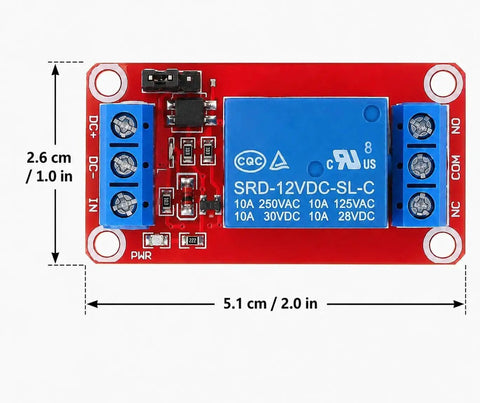 Ten Piece 5V DC One Channel Relay Module Kit With Optocoupler Isolation High And Low Level Trigger All In One 20 Cm Jumper Wires And 10K 1K 220R Resistors For Arduino And Raspberry Pi, 5.1 x 2.6 cm