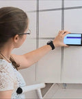 User scanning a wall with Fo Sho Reliable Android Only Smart Wall Detector for studs and wires detection.