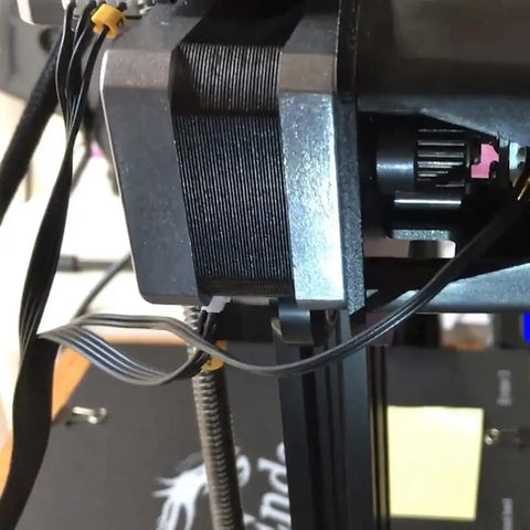 Close-up of Nema 17 Stepper Motor Bipolar 1.8 Degree 200 Steps Per Revolution 4.1V 1A 13 Ncm Torque in CNC setup
