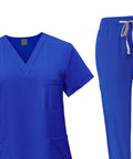 Womens Nurse Scrubs Set Royal Blue Top And Jogger Pants Machine Washable Workwear For Spa Beauty Clinics Pet Grooming And Healthcare Pros Easy Care XL Dope Comfort All Day