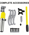 Shop Grade 10 Ton Hydraulic Gear Puller With Sturdy Transport Box For Wheel Bearing Separator And Cv Shaft Axle Rotors Goes Vertical Or Horizontal Takes The Sweat Out Of Stubborn Jams, includes hydraulic pump and accessories.