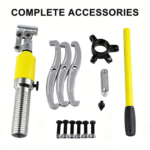Shop Grade 10 Ton Hydraulic Gear Puller With Sturdy Transport Box For Wheel Bearing Separator And Cv Shaft Axle Rotors Goes Vertical Or Horizontal Takes The Sweat Out Of Stubborn Jams, includes hydraulic pump and accessories.