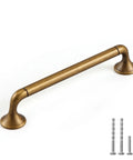 Six Pack Antique Brass Cabinet Handles 5 Inch 128mm Hole Center Solid Aged Bronze Kitchen Drawer Pulls with screws