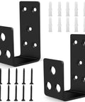 Heavy Duty 2x4 Door Barricade Brackets U Bracket For Home Garage Barn Shed Gate Security With Rust Resistant Black Coating