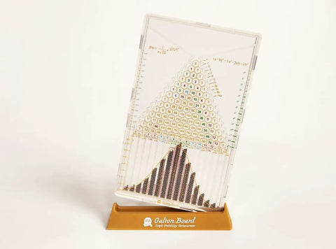 Simple Edition Pegboard Math Toy For Curious Minds Learn Pascal's Triangle Normal Distribution Binomial Theorem Row Totals And Power Of 2 And 11 Fibonacci Numbers And The Golden Ratio Star Of David Pattern 6.5 Inches Tall By 4.5 Inches Wide, acrylic Galton board on stand