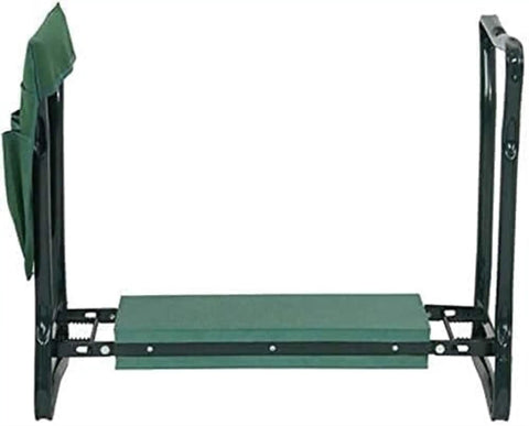 All In One Outdoor Garden Stool And Kneeler Foldable Bench with EVA Foam Pad for comfort, portable kneeling chair with tool bag.