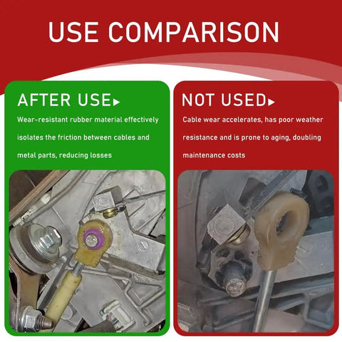 Comparison of gear lever linkage with and without 2 Pack Shift Cable Bushing Repair Kit With Clips For Gear Lever Linkage