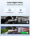 Ultra Wide 180 Degree Dual Lens 4K 8MP Security Camera With Dual Band WiFi 6 Motion Tracking Color Night Vision comparison