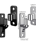 Top Shelf 304 Stainless Steel Gate Hinges Provide A No Sweat Install For Farm Gates Wooden Fences Barn Doors And Modern Yards Featuring Rust Proof Heavy Duty Outdoor Hardware, showing black and silver hinges with measurements.