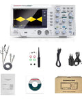 Dual Channel 110 MHz Digital Oscilloscope With 7 Inch TFT LCD Screen, Portable Pro Scope Kit, 500 MSps Per Channel, accessories included.