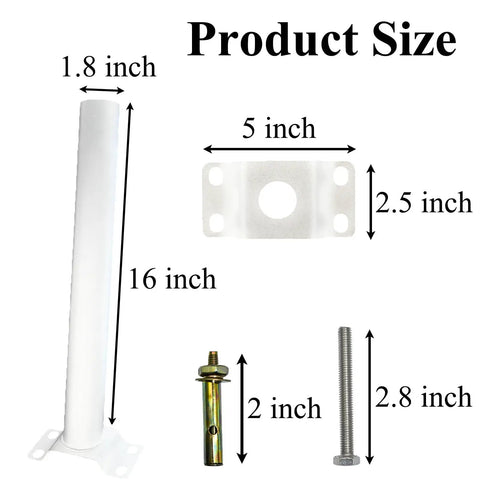 Two Pack White Light Pole Mount Extension Arm Kit For Solar Street Lights Wall Mounted Bracket Durable All Weather Galvanized Steel Construction With Powder Coated White Finish Ideal For Barn Lamps And Post Lights