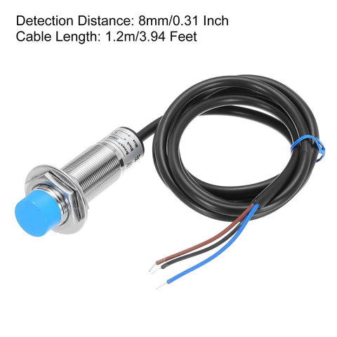 Inductive Proximity Sensor Switch M18 8mm Sensing Distance Workhorse Normally Closed PNP DC 6-36V with 3.9ft lead