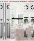 Double Door Handle Set For Your Front Door With Brushed Nickel Finish, Keyed Entry And Dummy Handles, Adjustable Backset