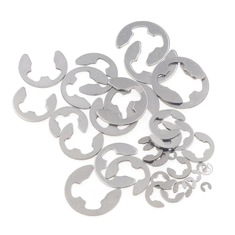 250 Piece Stainless Steel E Clip External Retaining Ring Assortment Kit Ten Metric Sizes From 1.5mm To 10mm With 25 Pieces Each Size