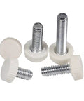M4x18mm Knurled Thumb Screws Set Of 20, white round head, solid metal and plastic construction, for hardware and machinery projects