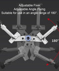 Double Handle Pipe Clamp Aluminum Die Cast Quick Release Right Angle Corner Clamp for Woodworking showing 180° angle adjustment