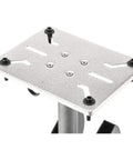 Steel mounting plate with universal slots on Adjustable Stand For 6 To 8 Inch Bench Grinders With Cast Iron Base And Steel Mounting Plate