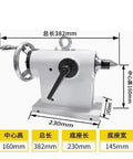 Built Tough Top Shelf Pneumatic Four Axis Tailstock Ejector Pin High Precision Kit For CNC Indexing Head Milling Plus Drilling Machining Fourth Axis Lathe Tool side view with measurements showing 382mm total length.