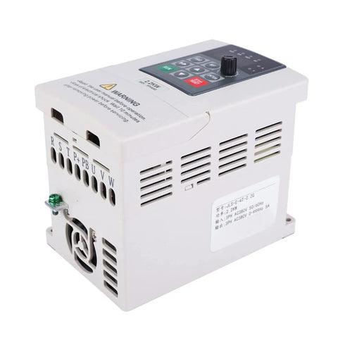 Three Phase 380V 2.2KW VFD Inverter With PWM Speed Control Workhorse Industrial Motor Drive With All Round Protection Variable Frequency Drive For 380V Motors Durable Plastic Housing And Easy Speed Regulation, white plastic housing
