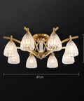 European Luxe Ceiling Chandelier That Slays Rooms With Modern Classic Charm And A Massive 87cm Diameter And Compact 32cm Height With Energy Saving Bulb Socket And Ridiculously Durable Build For Bedrooms Living Rooms Offices Hotel Level Elegance, featuring six glass shades.