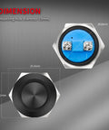 Dimensions of the 12V 19mm Momentary Horn Push Button Switch Waterproof Round Power Button for RV Truck Boat Marine