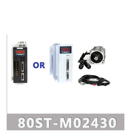 Beefy 220V 750W AC Servo Motor With Closed Loop Control Two Point Three Nine Newton Meters At 3000RPM Single Phase Drive Permanent Magnet High Torque And Smooth Starts For Frequent Starts And Stops Matched Driver Included front view with two driver options
