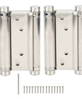 Heavy Duty 4 Inch Stainless Steel Door Hinge With Adjustable Spring Bearing, handles 20 kg load, includes screws for swing doors