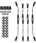 Beefy High Clearance Stainless Steel Link Set For TRX4M 1/18 RC Crawler displayed next to linkage components.