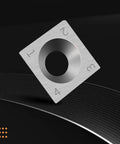 Pro Grade 15mm By 15mm By 2.5mm Square Carbide Inserts For Woodturning And Woodworking Four Edge 30 Degree Cutting Close-up