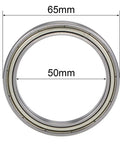 6810ZZ Deep Groove Ball Bearings 50mm Inner Diameter 65mm Outer Diameter 7mm Width Double Shielded Front View