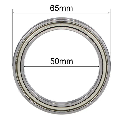 6810ZZ Deep Groove Ball Bearings 50mm Inner Diameter 65mm Outer Diameter 7mm Width Double Shielded Front View