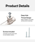 10 Pack Brushed Nickel Single Hole Kitchen Cabinet Knobs Fingerprint Resistant Coating Keeps Smudges at Bay showing installation details and screws.
