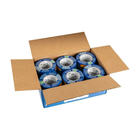 Blue Painters Tape With PaintBlock For Sharp Lines, 2 Inch Wide Painter Tape, 18 Rolls In Contractor Case open view.